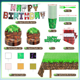 Ginyoyo pixel tablecloth protects surfaces with colorful game-themed design