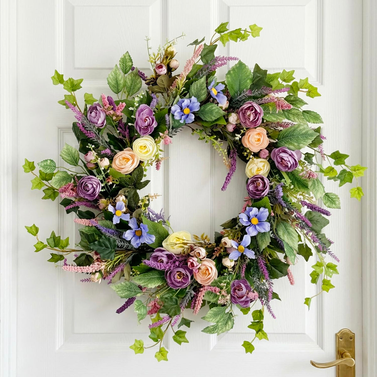 GinzeTop 9-branch dense wreath construction adds lush fullness with minimal fluffing.