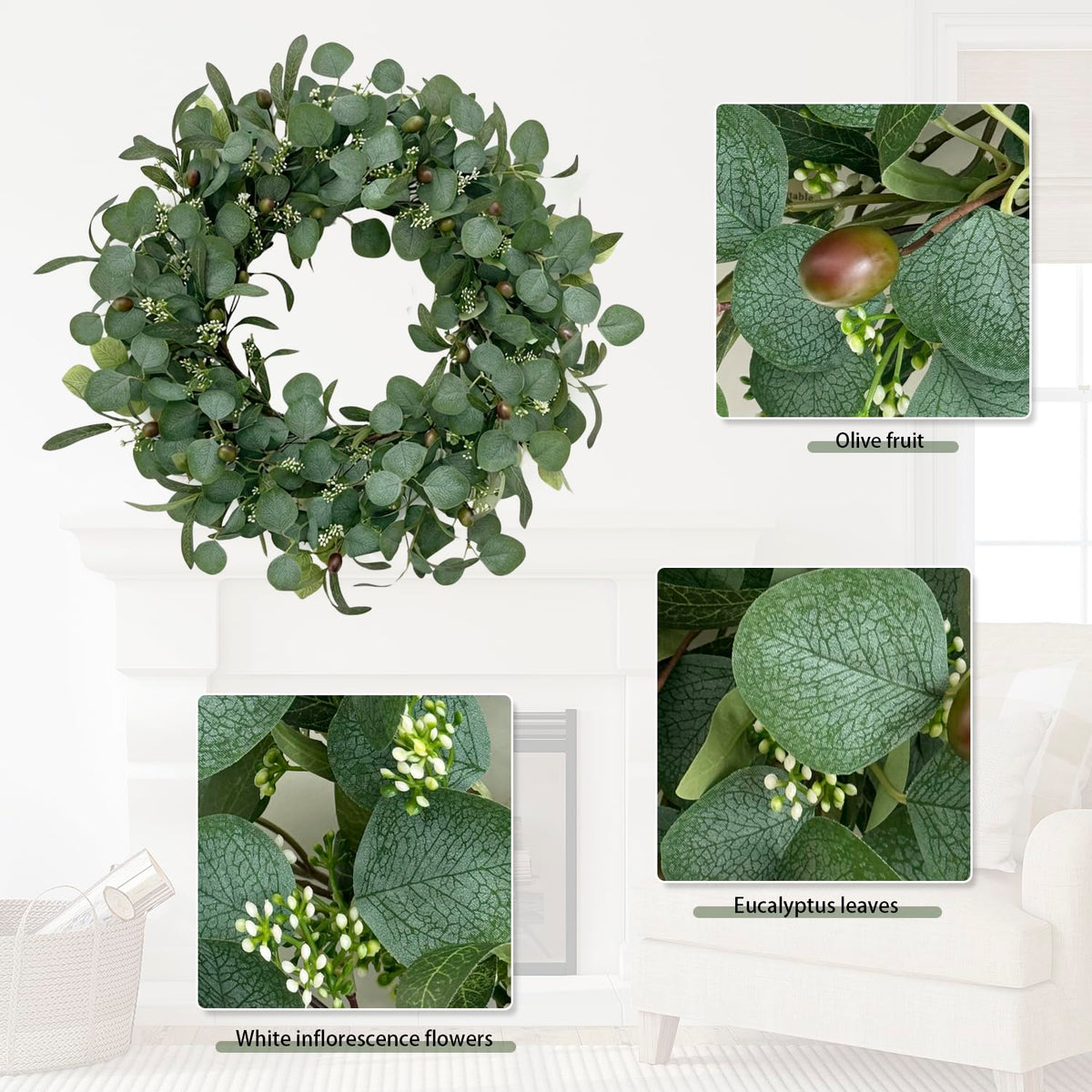 GinzeTop front porch wreath adding curb appeal to entryways