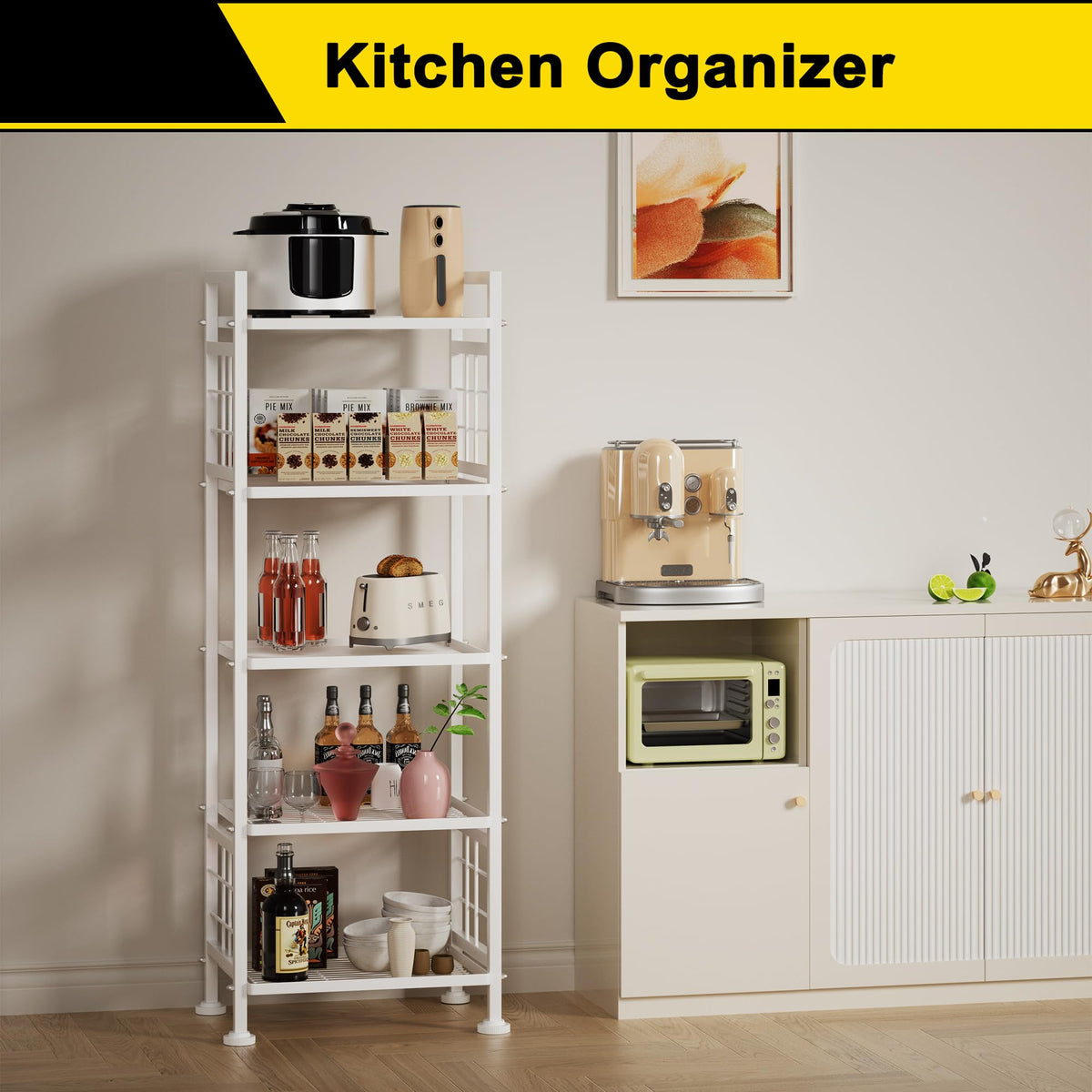 GIOTORENT 5-Wire shelves side view highlighting compact design