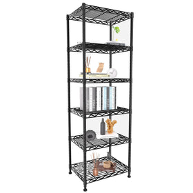 GIOTORENT 6-Tier standing shelf front view for organized pantry storage.