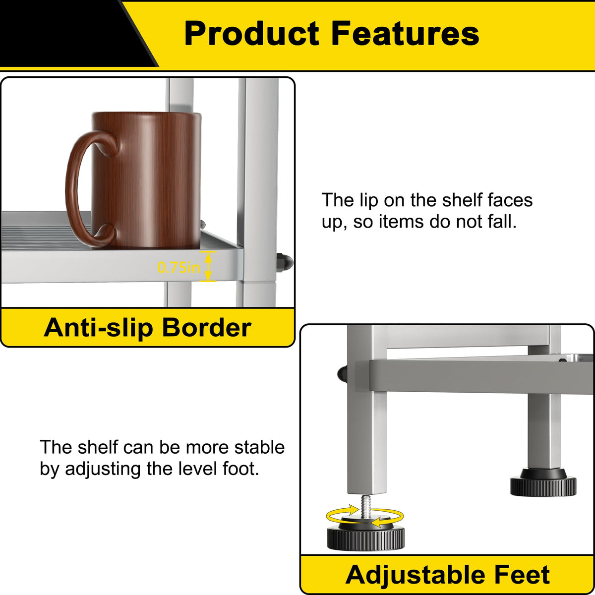 GIOTORENT 6-wire shelf bathroom organizer shows compact bathroom-friendly solution.