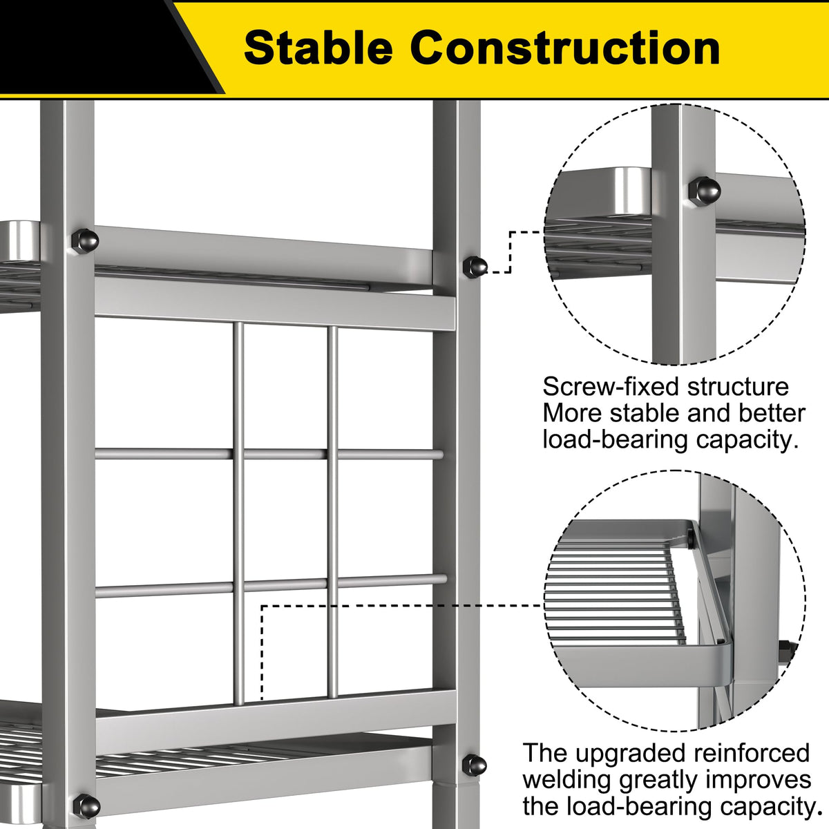 GIOTORENT 6-wire shelf gift-design side panel adds stylish storage idea.