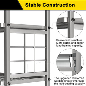 GIOTORENT 6-wire shelf gift-design side panel adds stylish storage idea.