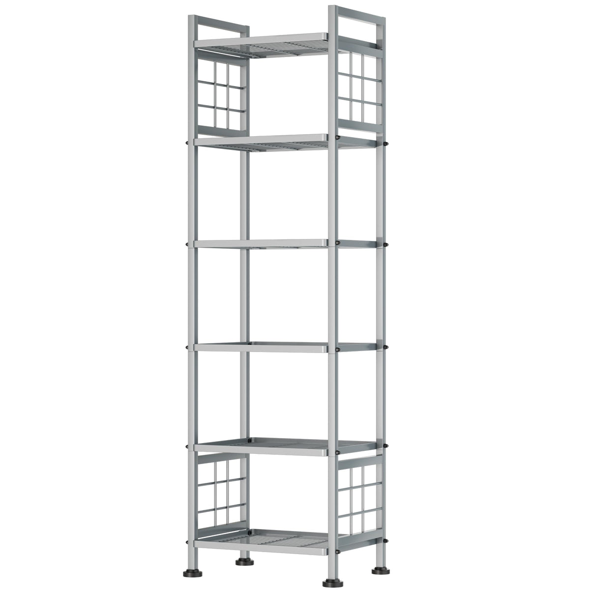 GIOTORENT 6-wire shelf side view shows sturdy steel construction for damp spaces.