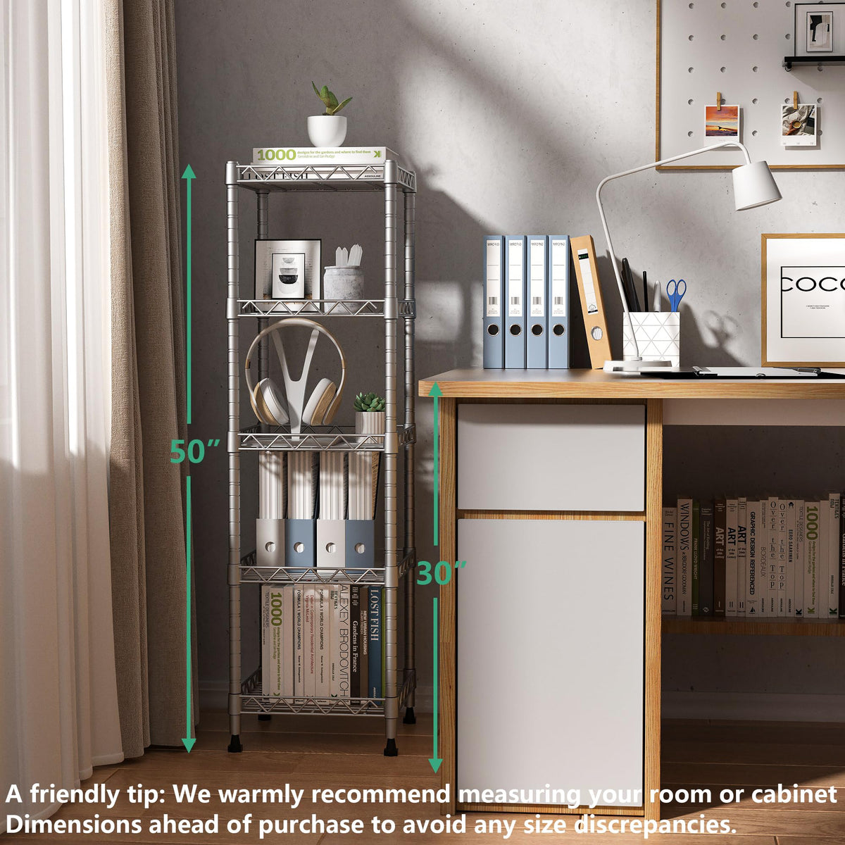 GIOTORENT adjustable shelves detail with aligned clips.