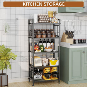 GIOTORENT heavy-duty steel frame in black supports durable, long-lasting storage.