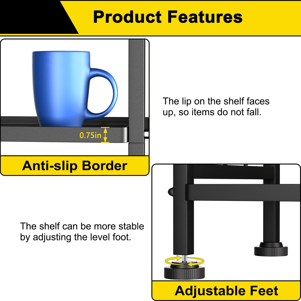 GIOTORENT high-capacity per-layer shelf supports heavy items with stability.