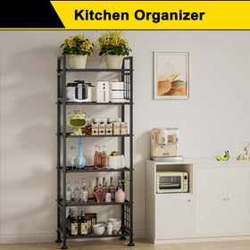 GIOTORENT metal shelving unit assembly demonstrates easy setup and versatile storage.