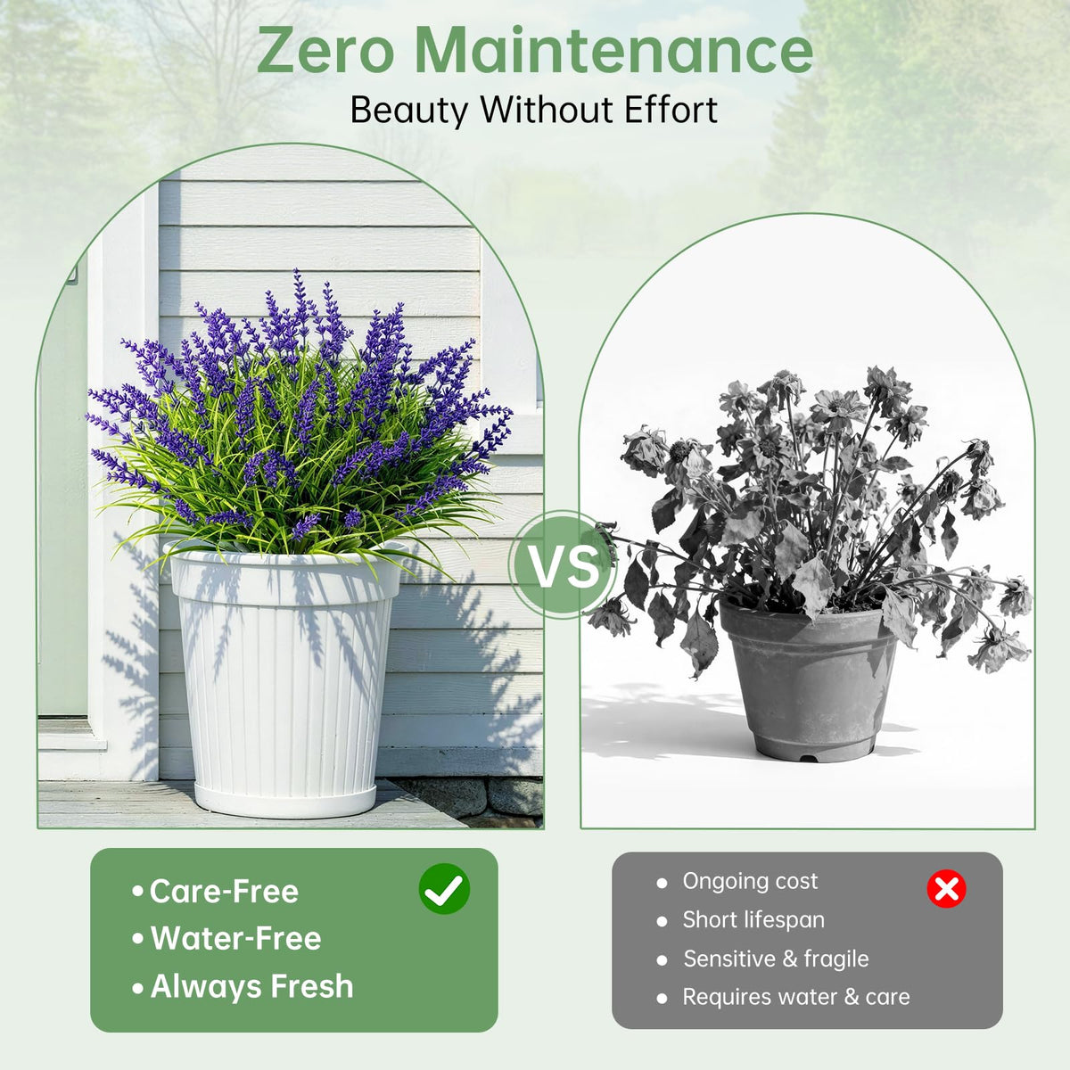 Gipsot adjustable-height lavender stems fit various pots and displays.