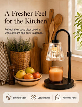Girece warmer accommodates small to large candles evenly