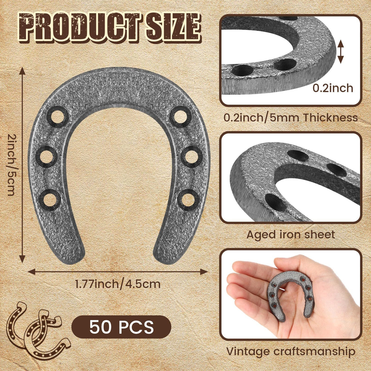 Gisafai horseshoe mini decor for rustic tables and centerpieces.
