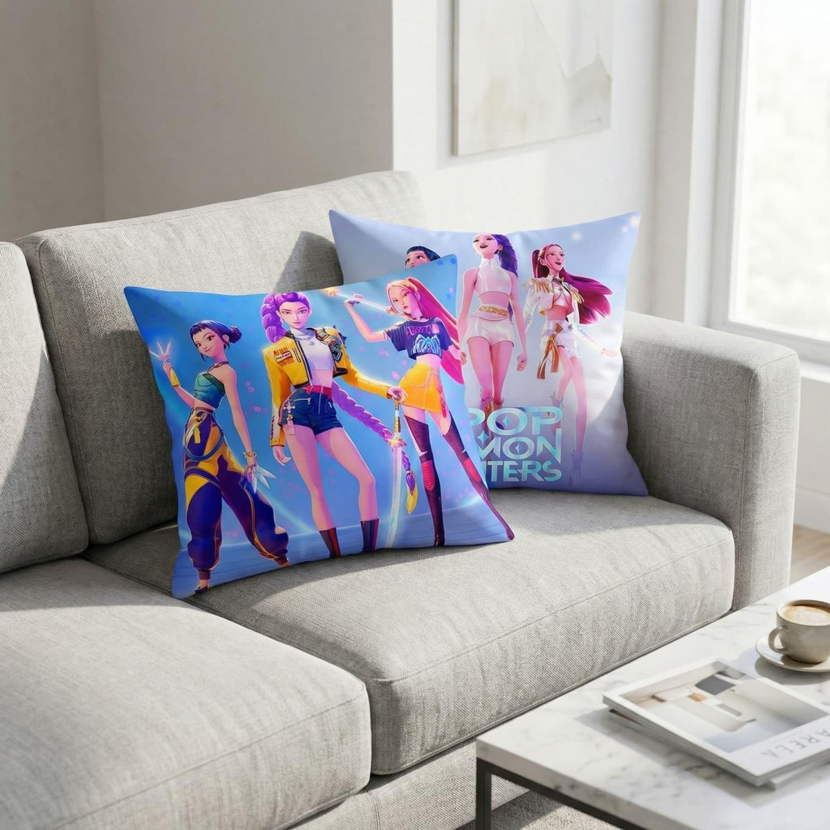 GISEO Demon Movie Hunters pillow cover hidden zipper for a clean, seamless look