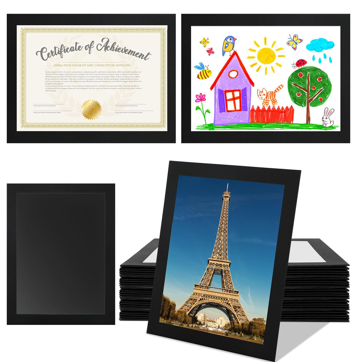 gisgfim 8.5x11 diploma frame with PVC window; clear view protects certificates.