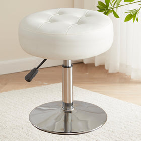 Gitrah vanity chair 360-degree swivel for easy mirror access.