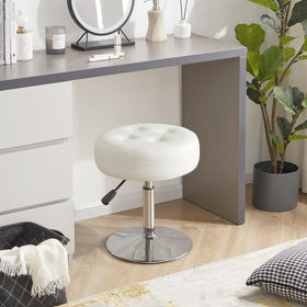 Gitrah vanity chair tilt-adjustment for personalized seating height.