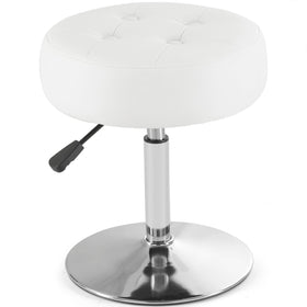 Gitrah white vanity chair with wide PU leather seat for comfortable makeup sessions.