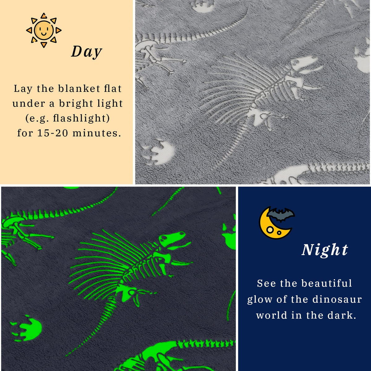 Gitrat Glow Dinosaur Blanket ideal for nap time and cuddling