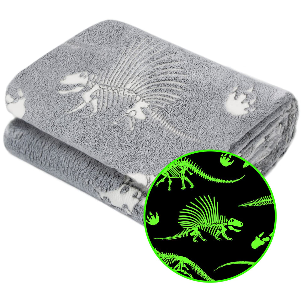 Gitrat Glow Dinosaur Blanket soft-side texture for cozy kids' bedtime