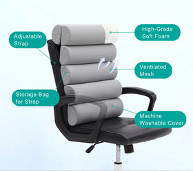GIVANLEE adjustable straps with pocket keep the cushion secure and within reach.