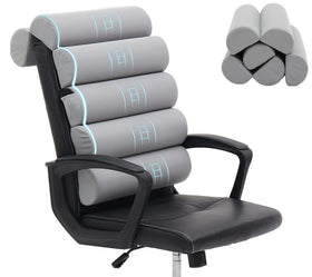 GIVANLEE ergonomic lumbar pillow supports long hours on a high-back chair for targeted neck through lower-back comfort.
