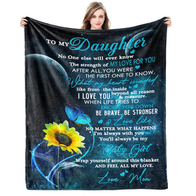 Givetoyou daughter blanket close-up shows ultra-soft flannel texture for cozy warmth