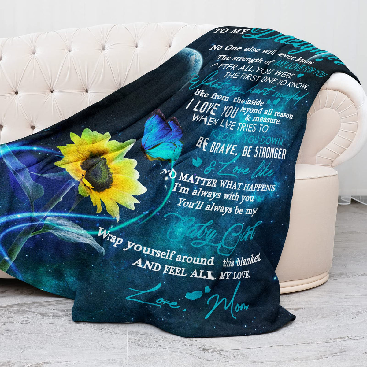 Givetoyou daughter blanket wrapped gift with heartfelt mom message