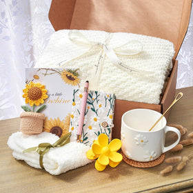 GivLovely Thinking of You daisy woven notebook sparks creativity for journaling.