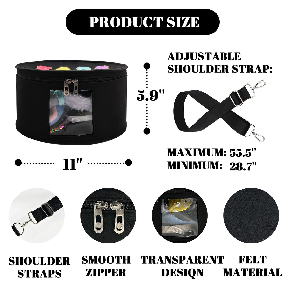 Gjulrfu sturdy shoulder strap and handle for hands-free carrying.