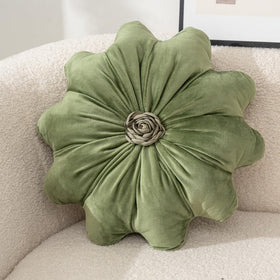 GKWW round velvet flower pillow for sofa decor and cozy comfort