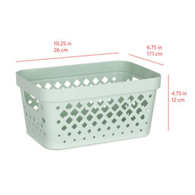 Glad Sage baskets storing snacks and spices in a pantry