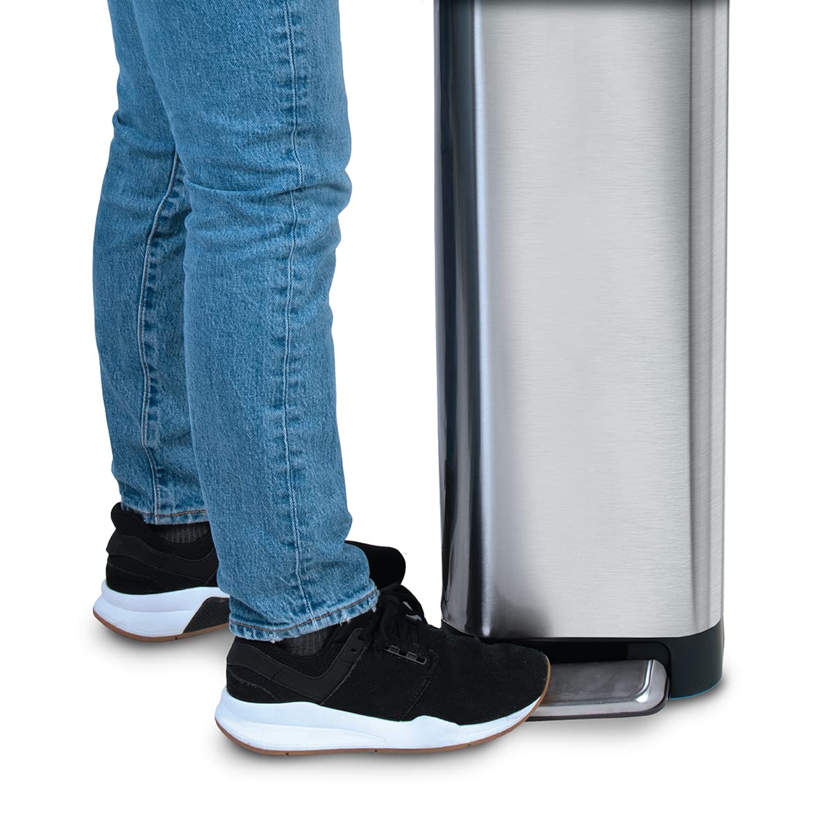 Glad Slim Trash Can with bag roll holder keeps liners neat.
