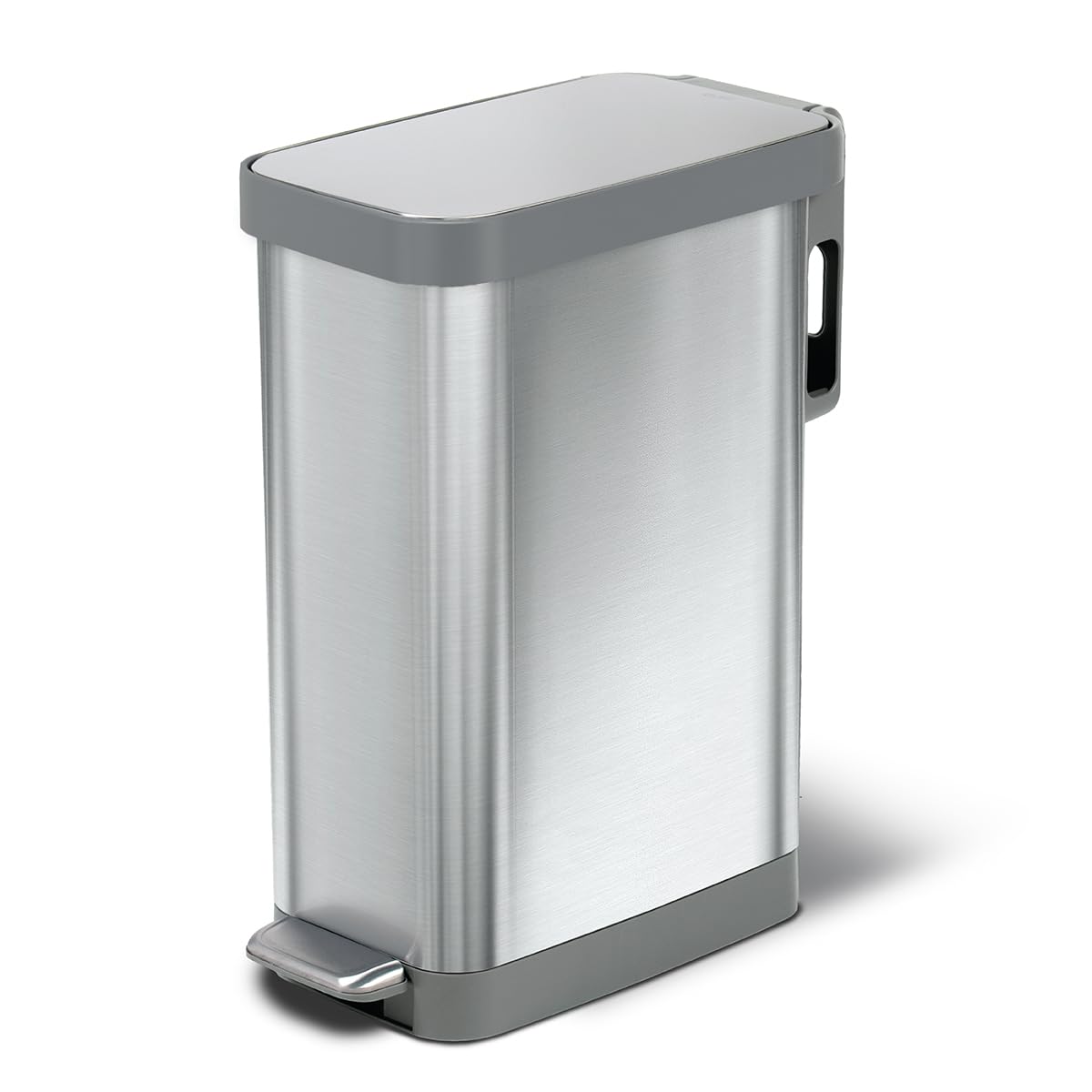 Glad Slim Trash Can with narrow design and soft-close lid for compact spaces.