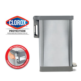 Glad Slim Trash Can with soft-close lid for quiet kitchen use.