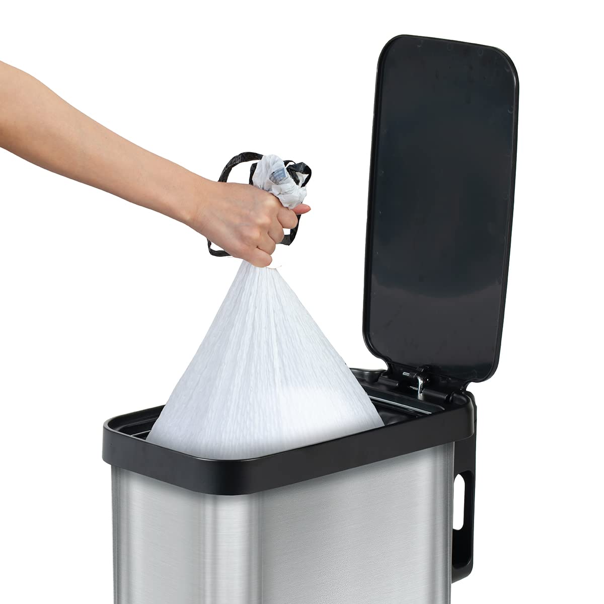 Glad Slim Trash Can fits under counters for space efficiency.