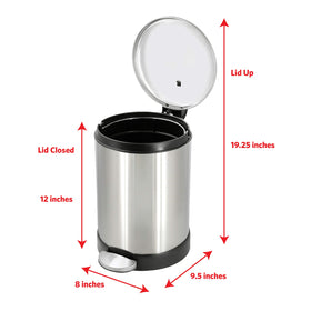 Glad small trash can with soft-close lid for quiet, discreet waste disposal.
