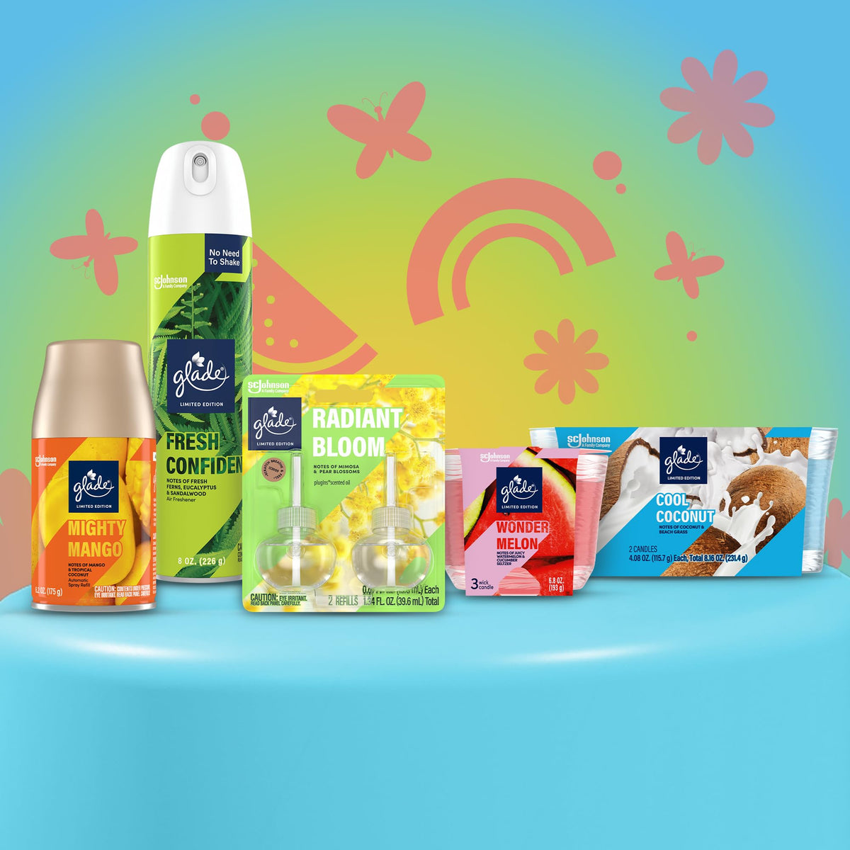 Glade Cool Coconut 3-Wick Candle gift-ready box for gifting vibes.