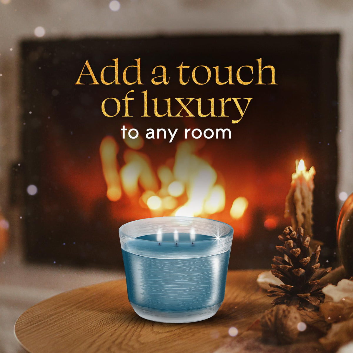 Phthalates- and parabens-free Glade Embers & Sandalwood candle.