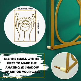 Glamativity gold wall art features 3D hollow design with shadow play.