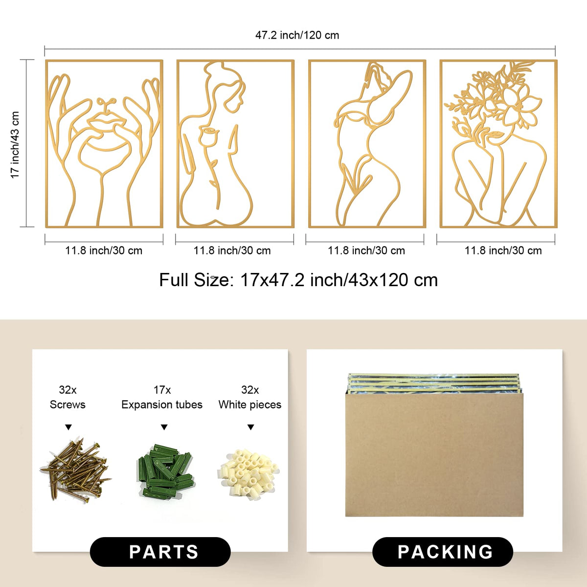 Glamativity gold real metal texture adds premium feel to any room.
