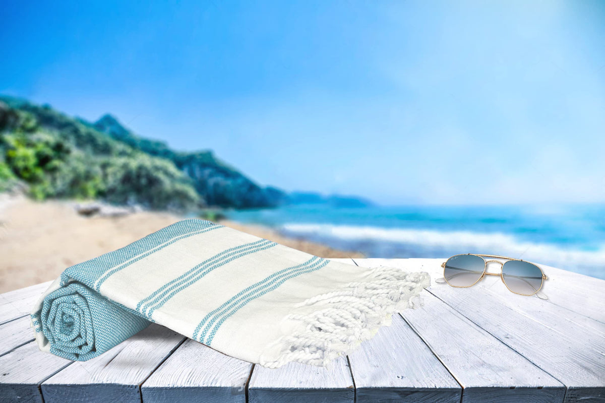 GLAMBURG nautical stripe peshtemal for seaside style on beach days