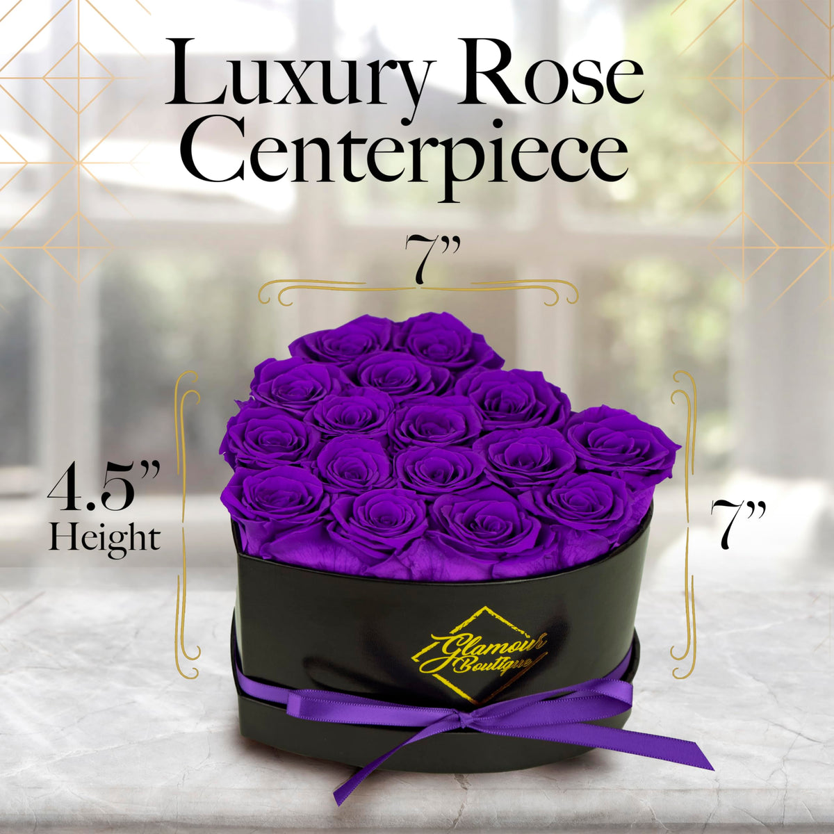 GLAMOUR BOUTIQUE purple box with lid, keepsake gift for special occasions.