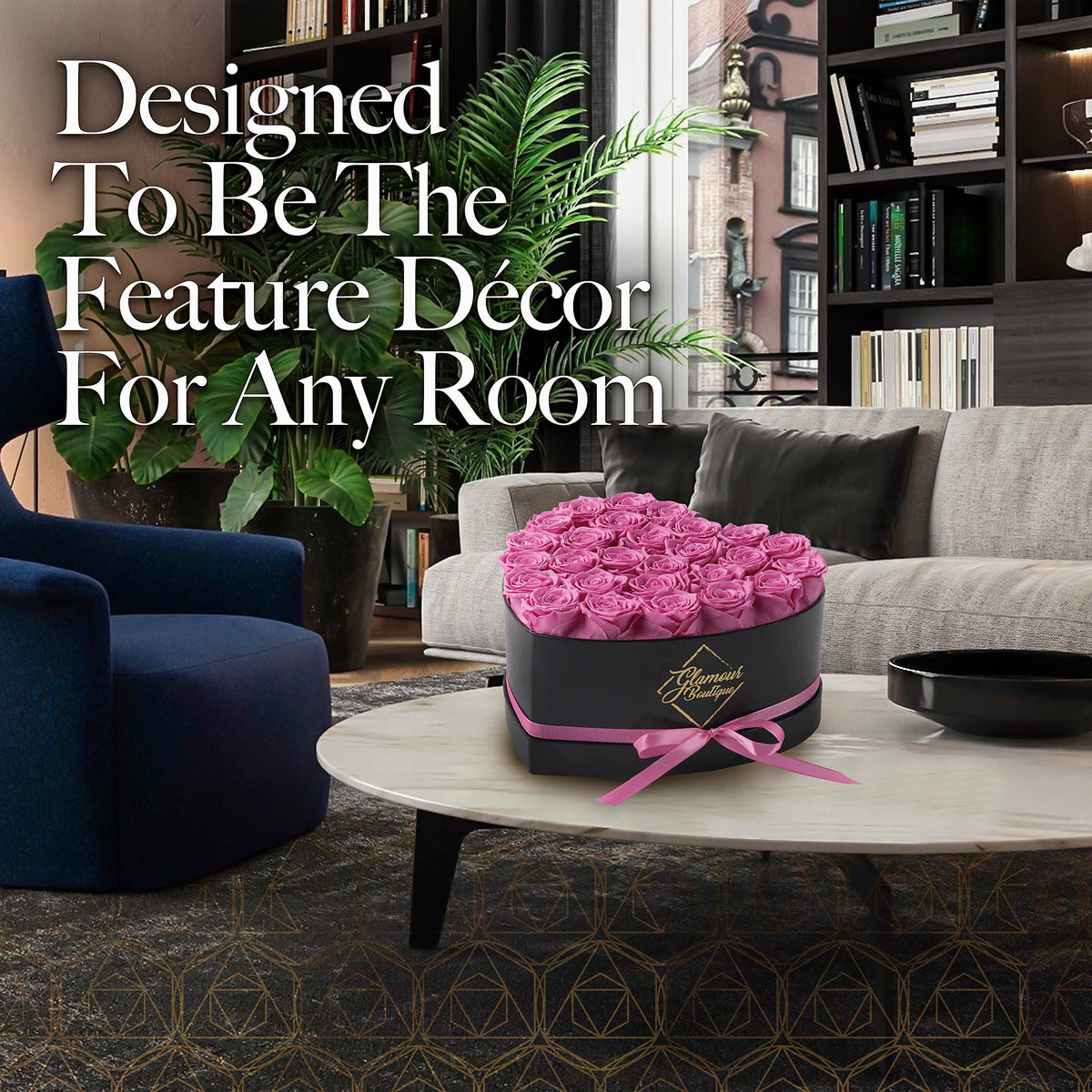 GLAMOUR BOUTIQUE 50-rose box teal for statement displays.