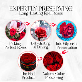 No water needed; GLAMOUR BOUTIQUE preserved roses stay vibrant at room temperature.