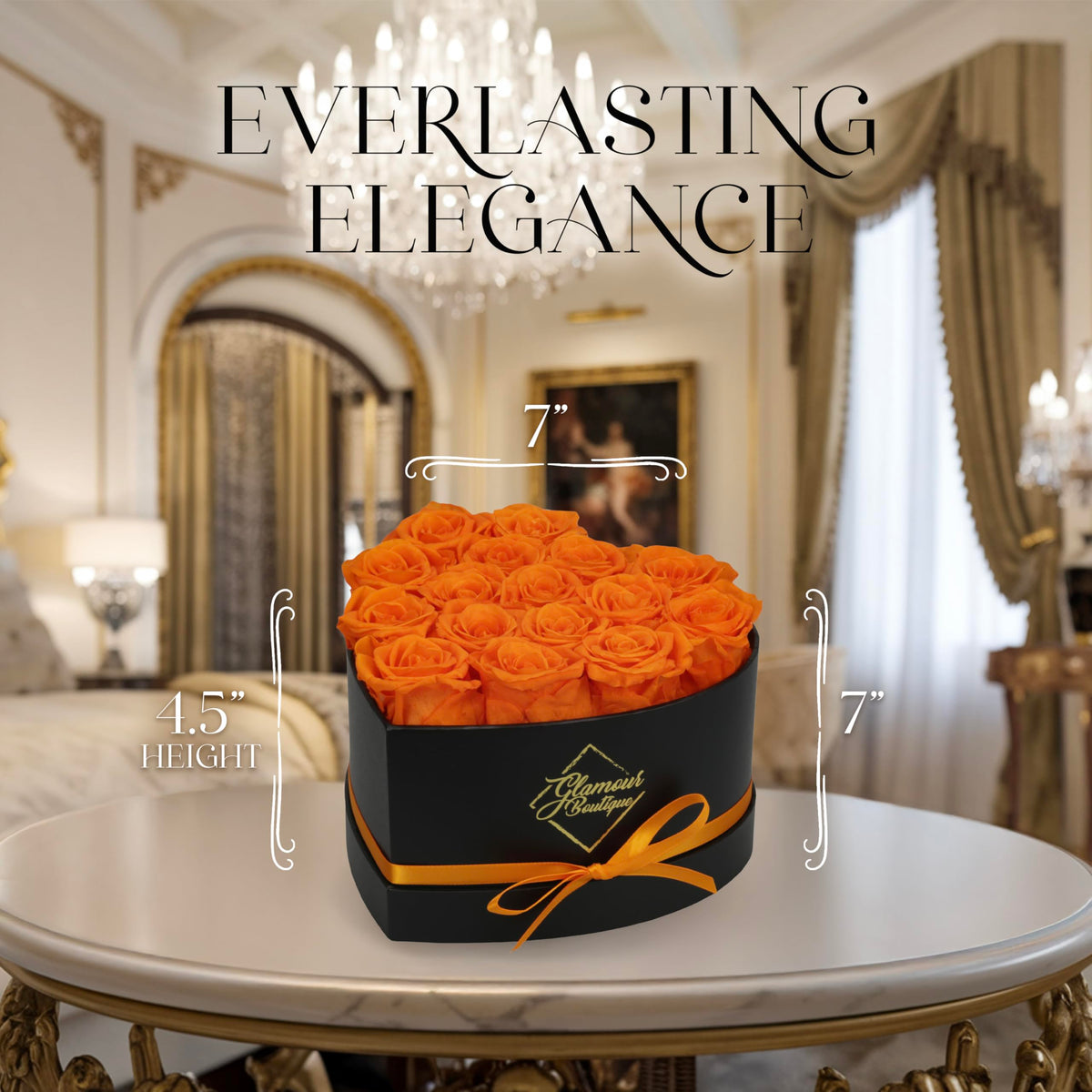 GLAMOUR BOUTIQUE gift-ready orange display for celebrations.