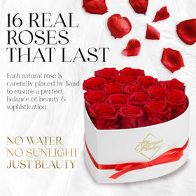 GLAMOUR BOUTIQUE heart-shaped box open emphasizes elegant presentation for special occasions.