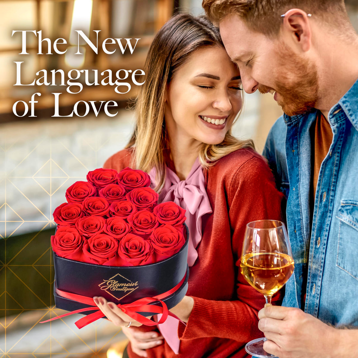 GLAMOUR BOUTIQUE red preserved roses variety, ideal romantic gift