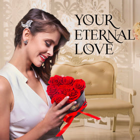GLAMOUR BOUTIQUE teal rose heart box delivers bold decorative touch