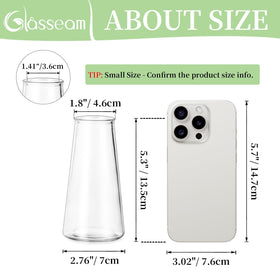Glasseam clear bud vase 5.5 inch ideal for rose stems in wedding decor.