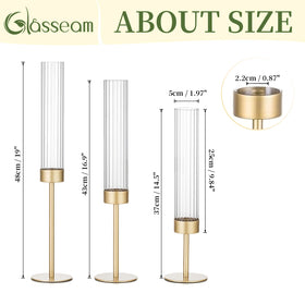 Glasseam 9.8-inch hurricane chimney enhances candlelight for weddings and holidays.